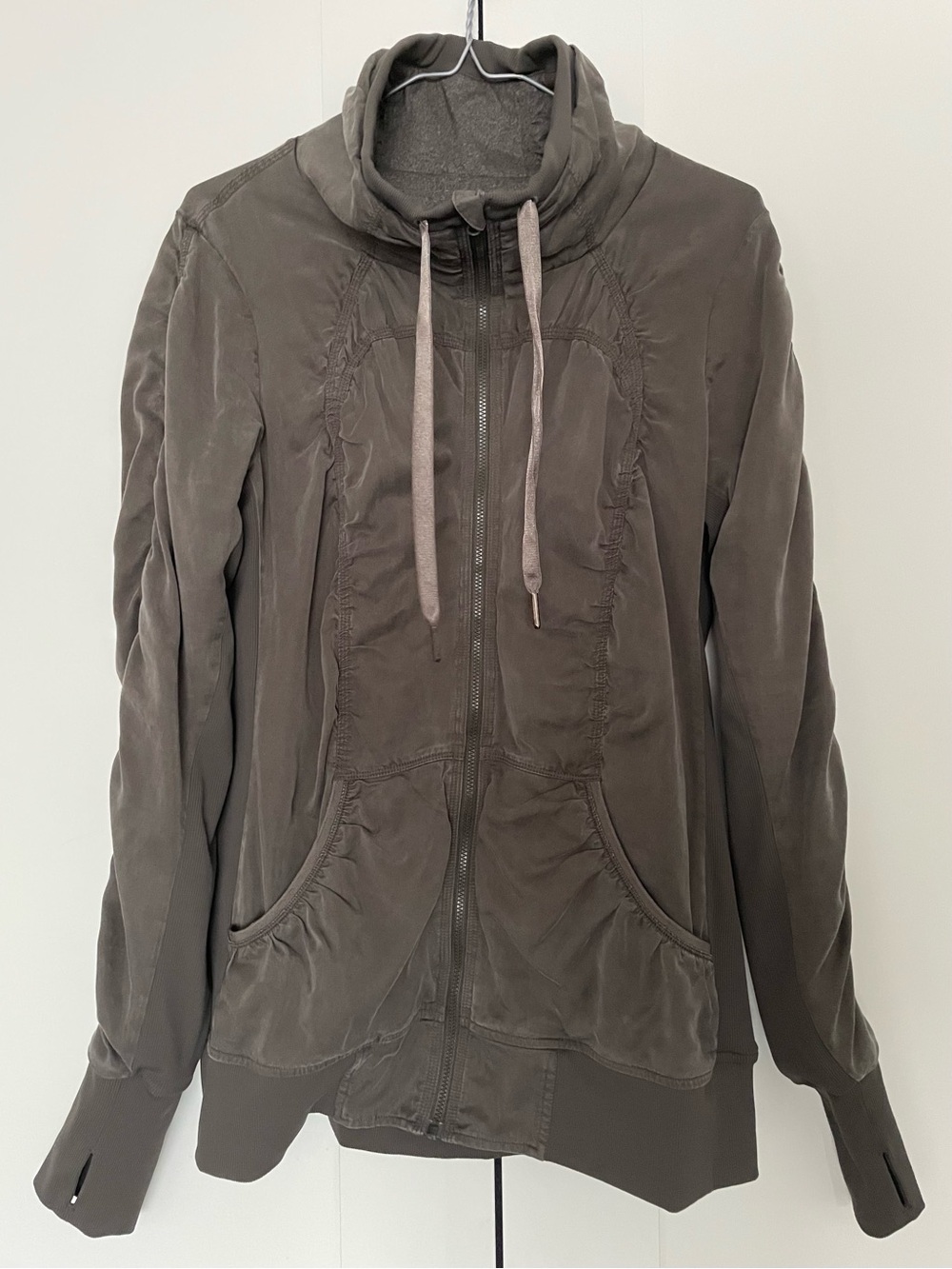 Rare Lululemon Reversible Cool Down Jacket Size 10 Sage Grey